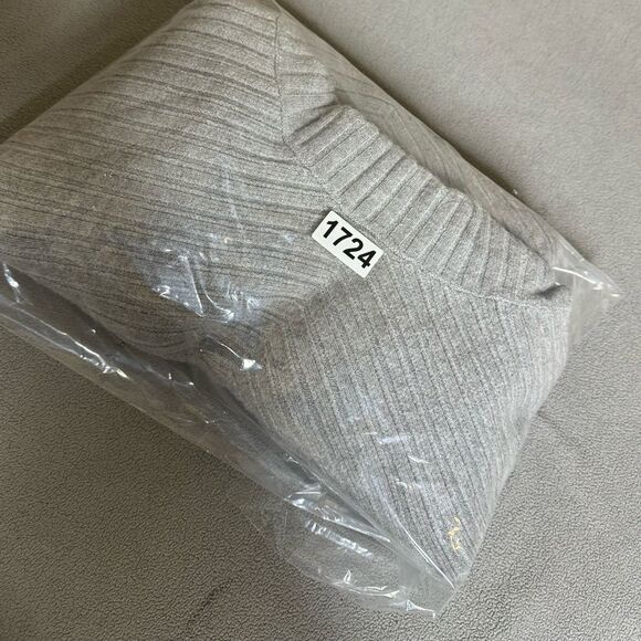 ANTHROPOLOGIE MOTH Tisbury Turtleneck Mock Neck Sweater Ribbed Gray Size XL - Picture 16 of 16